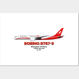 Boeing B787-9 - Shanghai Airlines "100th Aircraft" Posters and Art